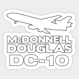 McDonnell Douglas DC-10 Silhouette Print (White) Sticker